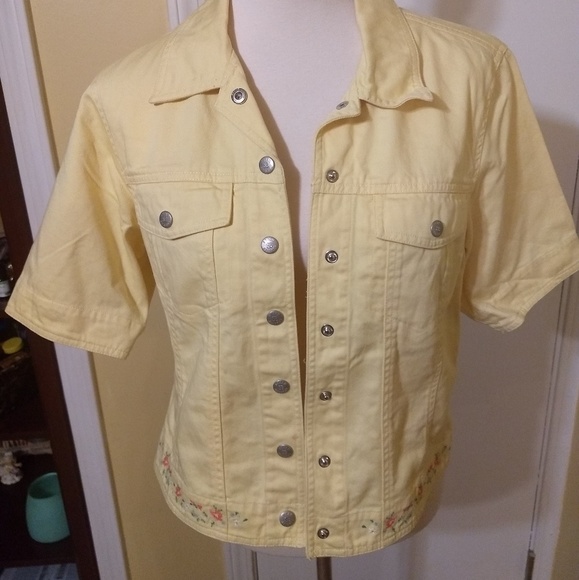 Susan Bristol embroidery cotton jacket sz med - Picture 2 of 6